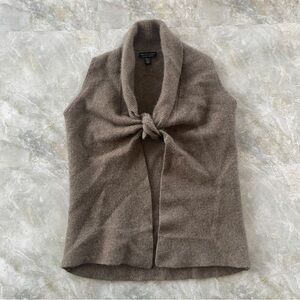 Saks Fifth Avenue Multi Wear 100% Cashmere Open Front/Front Tie Sweater Vest